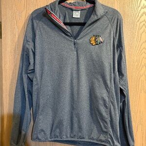 LW Women's Gray Chicago Blackhawks Quarter-Zip Sweatshirt